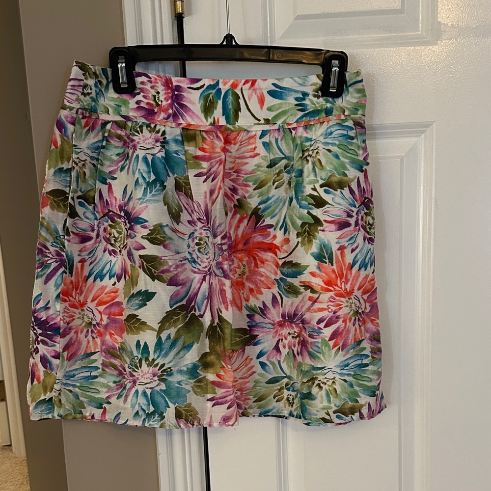 LOFT Multicolor Floral Mini Skirt